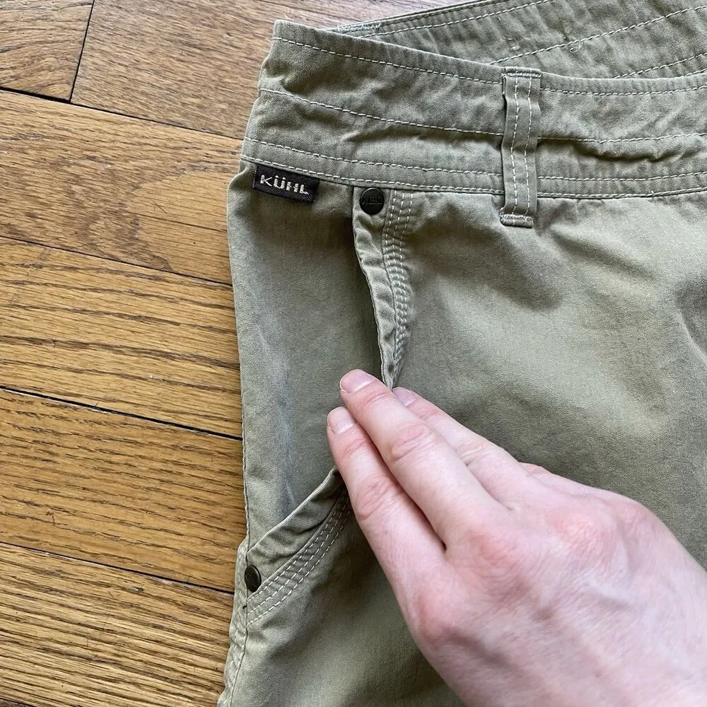 Kuhl Men’s Shorts Size 32 Vintage Patina Dye Tan Beige Hiking Camping Cargo Work - Picture 9 of 12